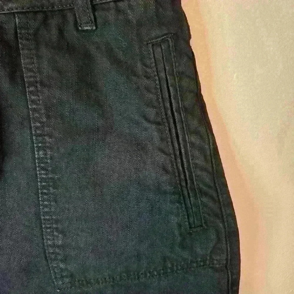 Free People Women's Black Denim Miniskirt Size 29 Snap Front Urban Core Grunge - Picture 4 of 10